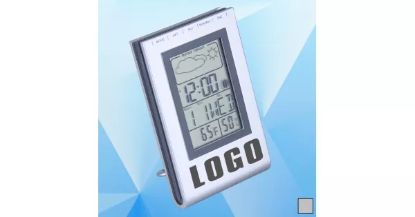 Weather Forecast Digital Table Clock Custom Imprinted - BRAVA Item: AWYBC-NQGGF
